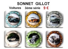 série de capsules de champagne SONNET GILLOT troisième série  voitures