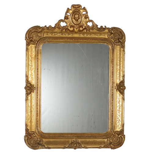 Miroir ancien pin gravé - ancien,