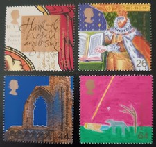 Vintage British Christmas Stamps. 1990's. Set Of 4. Unused. 