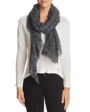 ZADIG & VOLTAIRE FOULARD CHÈCHE ÉCHARPE IMPRIMÉ TÊTES DE MORT UNISEXE