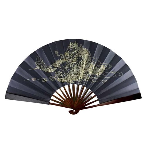 Dragon fan large black - dragon, and