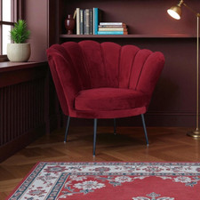 Fauteuil en velours bordeaux -
