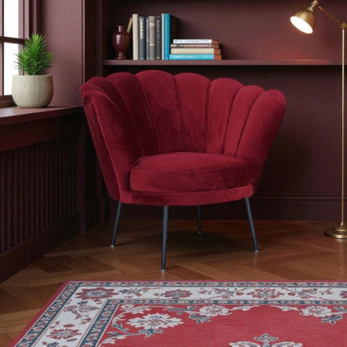 Fauteuil velours bordeaux - fauteuil,