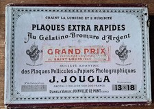 Boîte + 4 Plaques Extra Rapides au Gélatino Bromure d'argent JOUGLA  13 x 18 cm