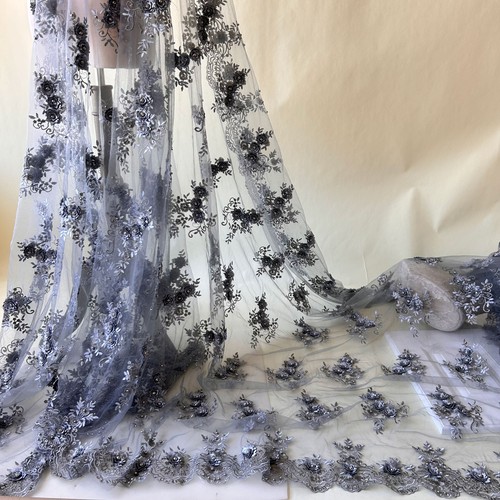 Tissu dentelle fleurs - dentelle, À