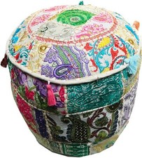 Pouf indien MUDHA patchwork en
