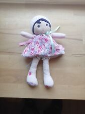  DOUDOU POUPEE KALOO CREATIONS TENDRE DOUCE ROSE FLEUR LIBERTY 25CM 