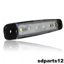 Feu de Gabarit Blanc 12V LED Position Avant Camion Fourgon Camping-car E13