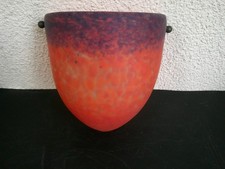 APPLIQUE ART DECO EN PATE DE VERRE MARMOREEN FORME DEMI OBUS STYLE DEGUE MULLER