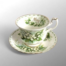 Tasse & soucoupe Royal Albert – Mois de Mai –  Muguet – Bone China Angleterre
