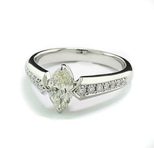 Bague Solitaire Brillant 0,88 Ct Vs 950 Platine 7,0 Gr Valeur 6210 Euros Neuve