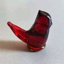 Figurine En Cristal Rouge Rubis - Signé W. Ward 1989 - Cardinal of Love