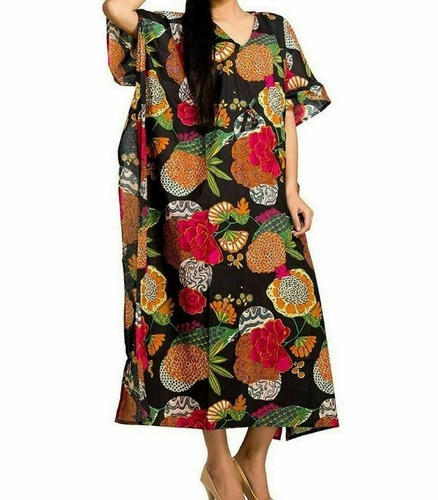 Robe caftan noire indienne