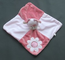 DOUDOU PLAT VACHE ROSE FLEUR