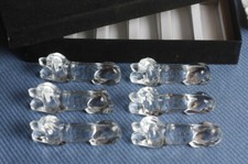 Porte couteaux animaliers anciens, en verre chien Lot de 6