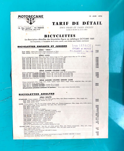 Original feuille tarif - feuille, de