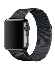 Bracelet Noir Apple Watch Magnétique Ajustable Montre Connecté Acier Inoxydable
