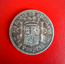 QUALITE !! ~~ESPAGNE / ESPAÑA~~  2 PESETAS 1874 (1870)   Argent / Silver