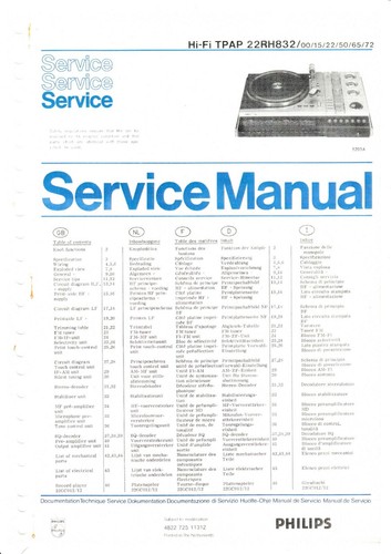 Service manuel instructions - service, d'instructions