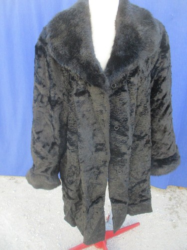 Manteau noir fausse - noir,
