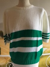 Pull 100 % laine BOUTON D'OR tricoté machine taille 38 NEUF.