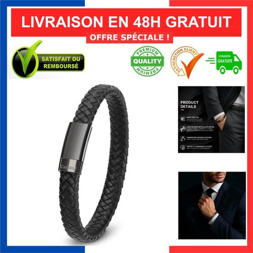 Bracelet homme cuir véritable