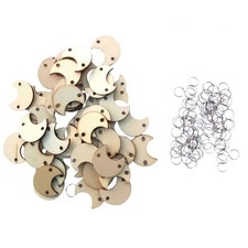  100pcs lune morceau de bois