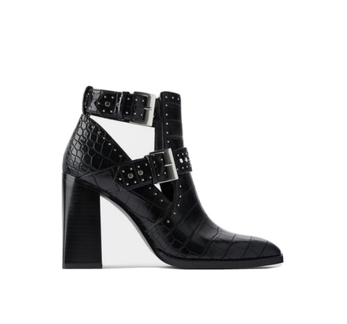 Bottes cuir cloutées zara - cuir,