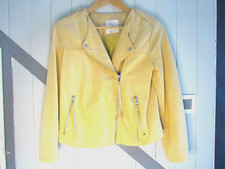 BLOUSON PERFECTO CUIR JAUNE T M MANGO