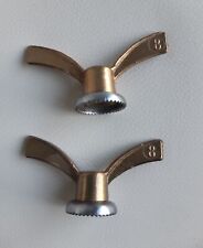 Lot de 2 papillons en laiton Ø 8 pour serrage de roue vélo ancien - old bicycle