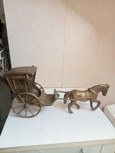 Cheval charette bronze - charette, en