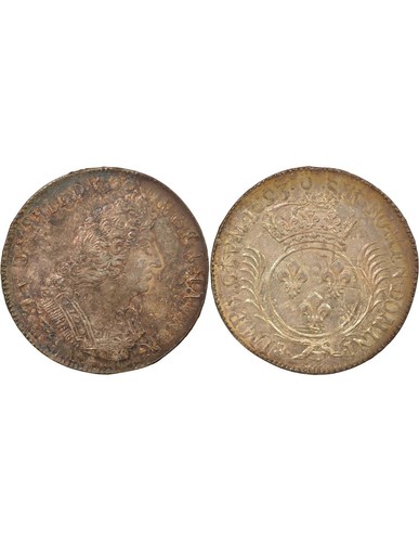 France louis xiv ecu argent - xiv,