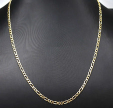 Chaîne Pour Homme Maille Figaro En Or Massif 18K Vintage Années '70 Italie