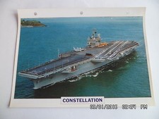 CARTE FICHE NAVIRES DE GUERRE CONSTELLATION 1972 PORTE AVIONS LOURD