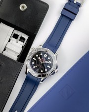 ZEALANDE Blue Rubber Strap For OMEGA Seamaster Professional Diver 300
