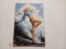 D Plaque tole peinte pin up