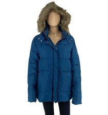 Veste Manteau Capuche Matelassée Bleu Marine Femme Taille L