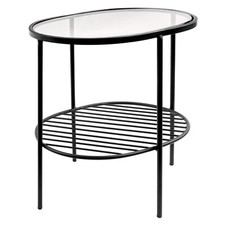 Table basse ovale en verre et