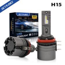 BEVINSEE H15 LED Phare Ampoule Feux de jour DRL Lumière 6000K 50W 6000LM Blanc