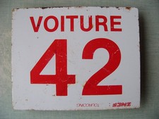 Plaque numéro de voiture voyageurs SNCF en métal