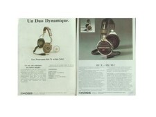 2 BROCHURES KOSS, CASQUES K6X HVX - 1985 