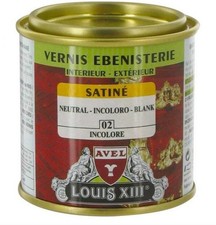 Vernis ébénisterie résine polyuréthane protection bois Incolore satin 125ML LOUI