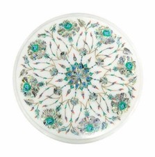 12 " Rond Marbre Coin Fin