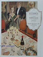 PUBLICITE BOURGOGNE VIN GEISWEILER NUITS ST GEORGES SIGNE PAULIN DE 1948 AD PUB
