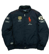 Vintage POLO RALPH LAUREN USA Racing Jacket Size M 2011 Bomber Navy Sport