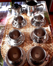 Service a cafe inox nanni 6 tasses /lait/sucrier/design italie