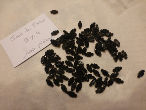 Lot 100 ancienne perle jais - ancienne,