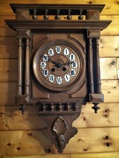horloge murale ancienne, en bois, fonctionne 
