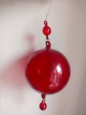 Ancienne grande Boule De Noël , Verre Rouge Baccarat ? Saint Louis ?Meisenthal ?