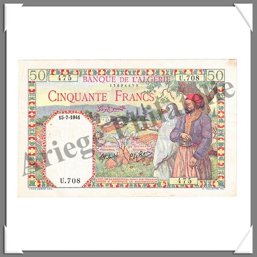 Algerie billet 50 francs - francs,